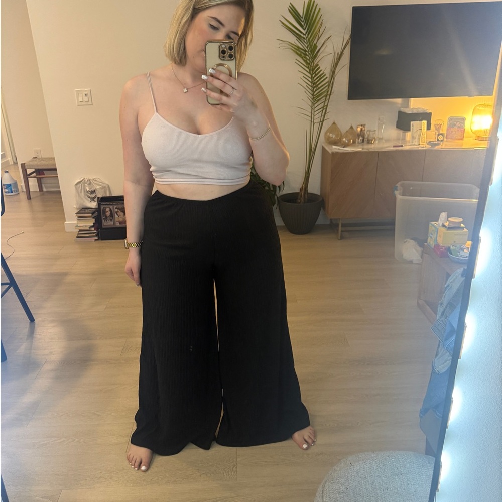 Rebdolls Black Wide-Leg Pants